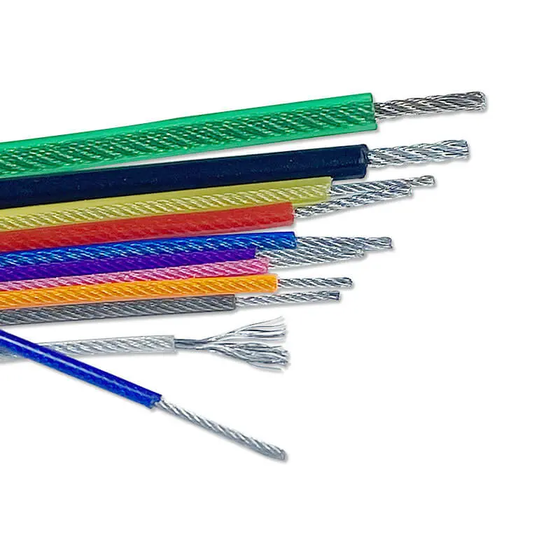 Different materials of plastic coated steel wire rope suitable for the scene and use (Nylon /PE/PP/PVC)